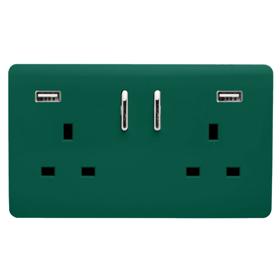 Dark Green Wiring Accessories Trendi Decorative Screwless